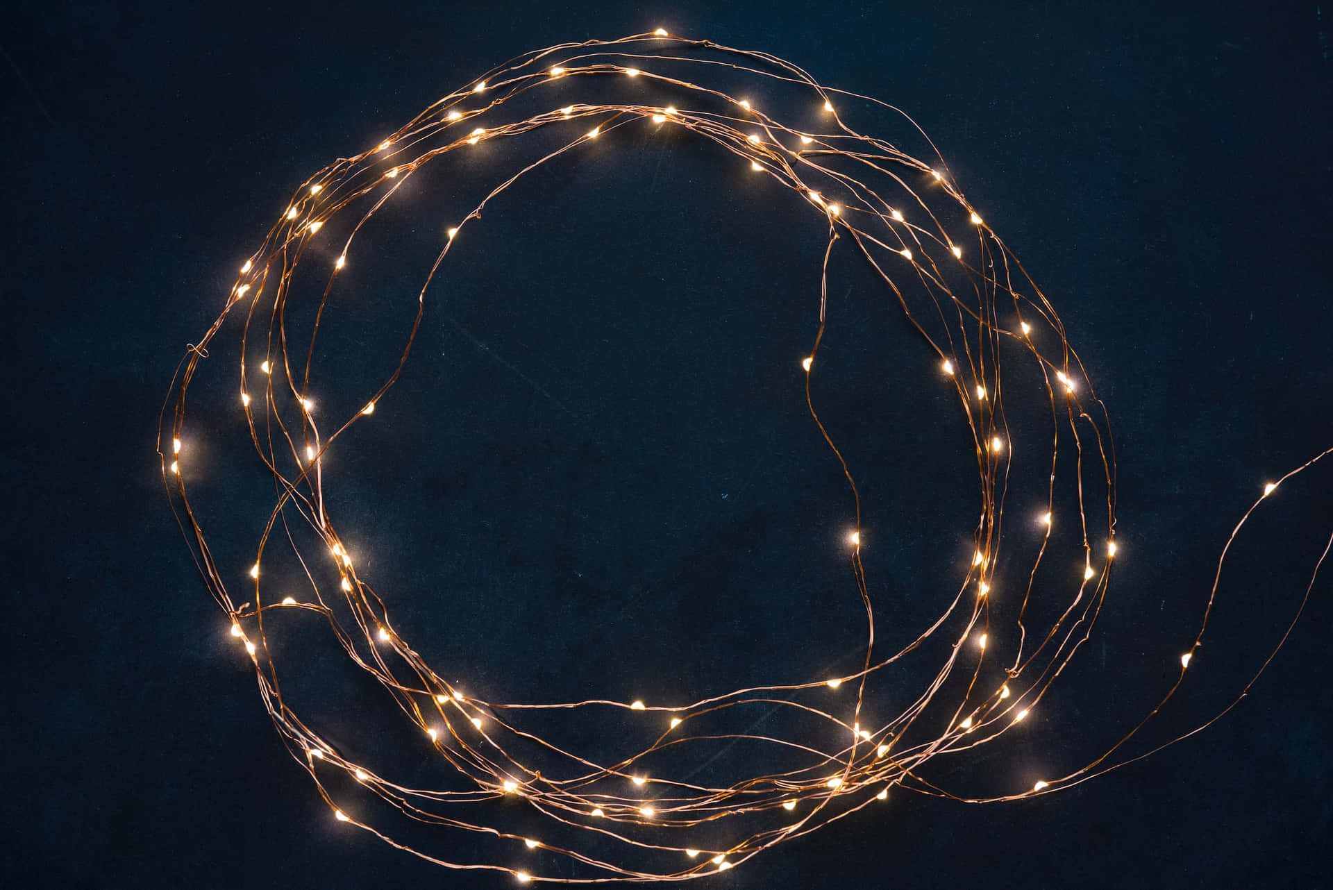 Gold Sparkle Circle Christmas Lights Background