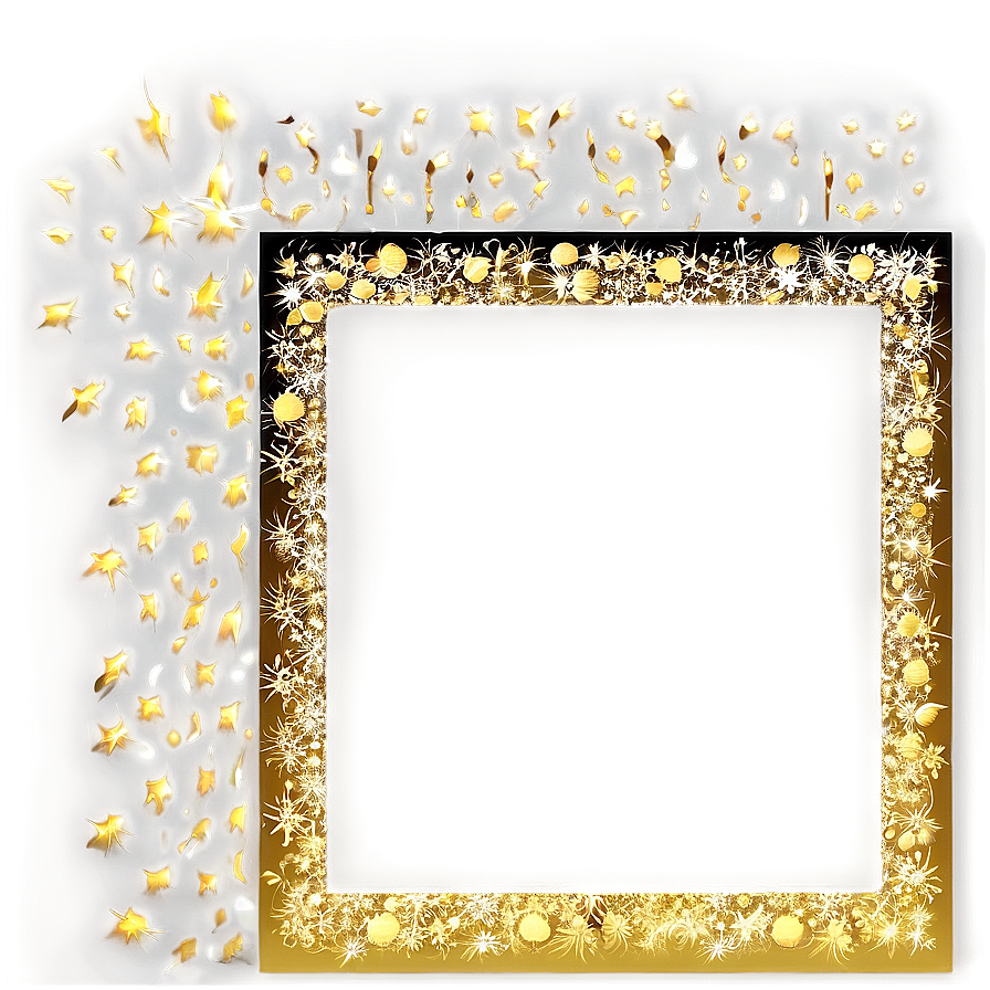 Gold Sparkle Border Frame Png 06122024 PNG