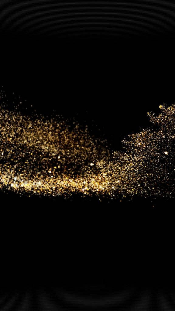 Gold Sparkle In Black Background Wallpaper