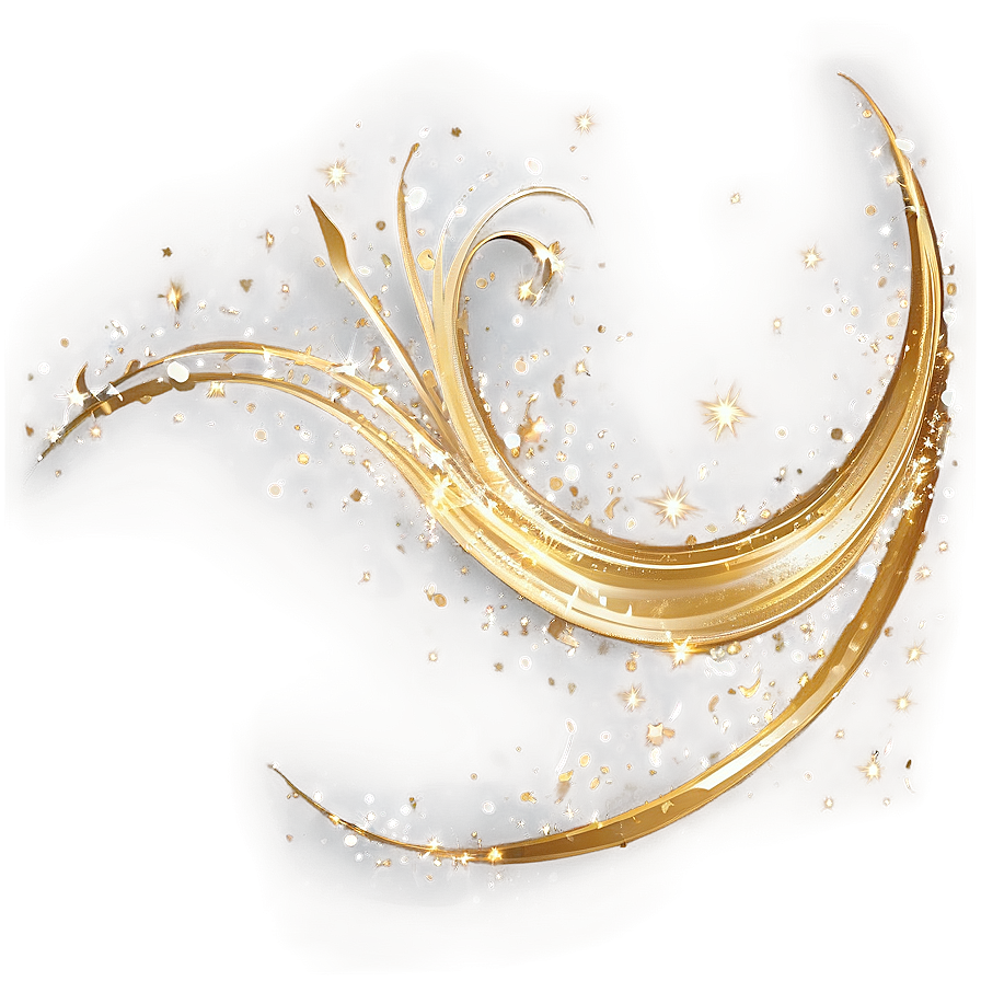 Gold Sparkle Swirl Effect Png 06122024 PNG