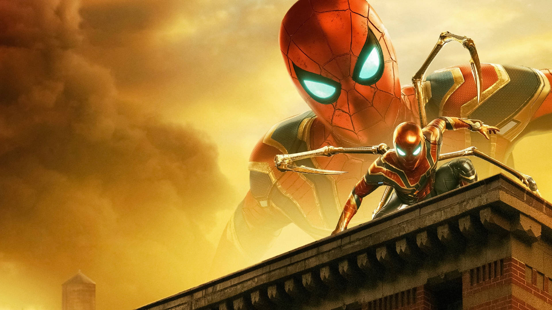 Gold Spider Man Far From Home 2019 Background