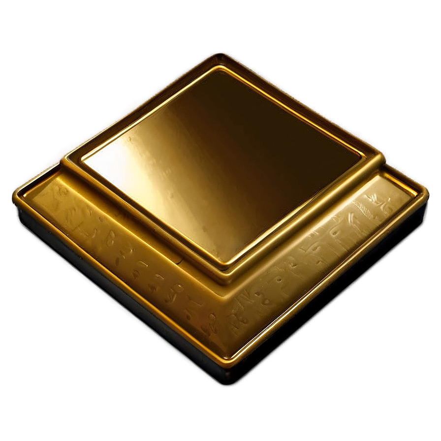 Gold Square For Certificate Seal Png 06272024 PNG