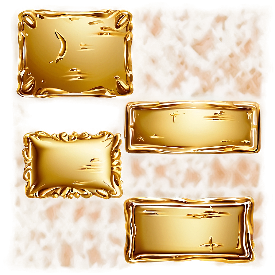 Gold Square With Embossed Effect Png 06272024 PNG