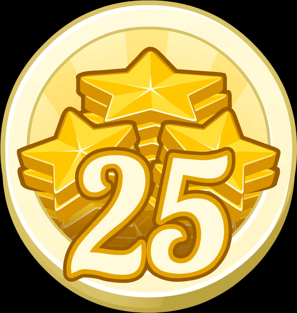 Gold Star Award25 Points PNG