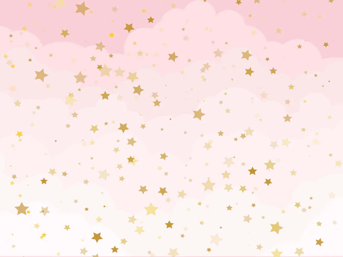 A Pink And Gold Background With Stars