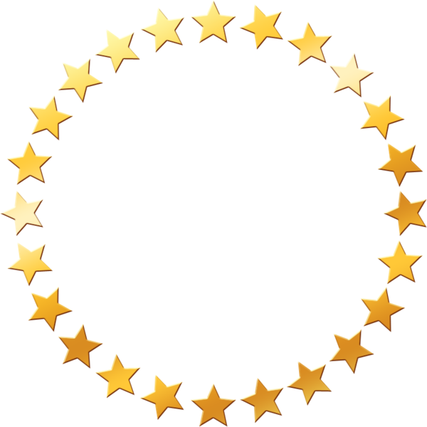 Gold Star Circle Design PNG
