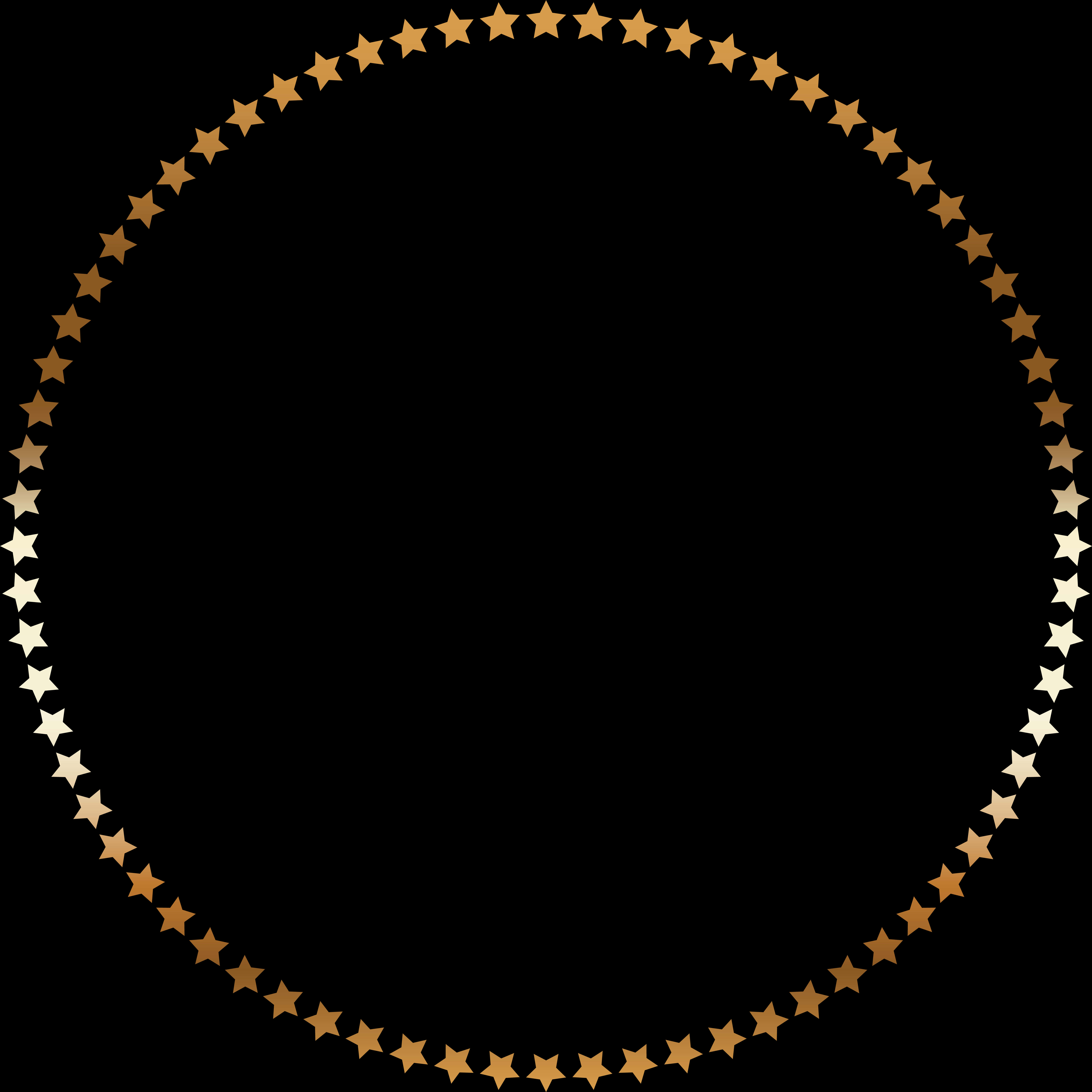 Gold Star Circle Frame PNG
