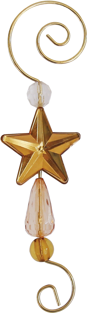 Gold Star Ornamentwith Crystal Accents PNG