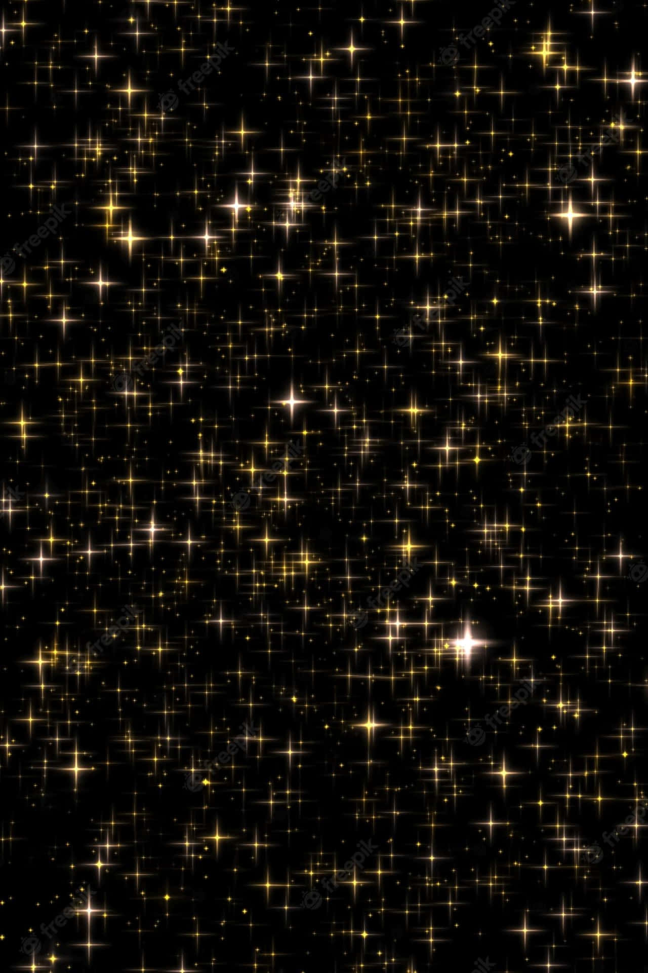 Gold Stars On A Black Background Wallpaper