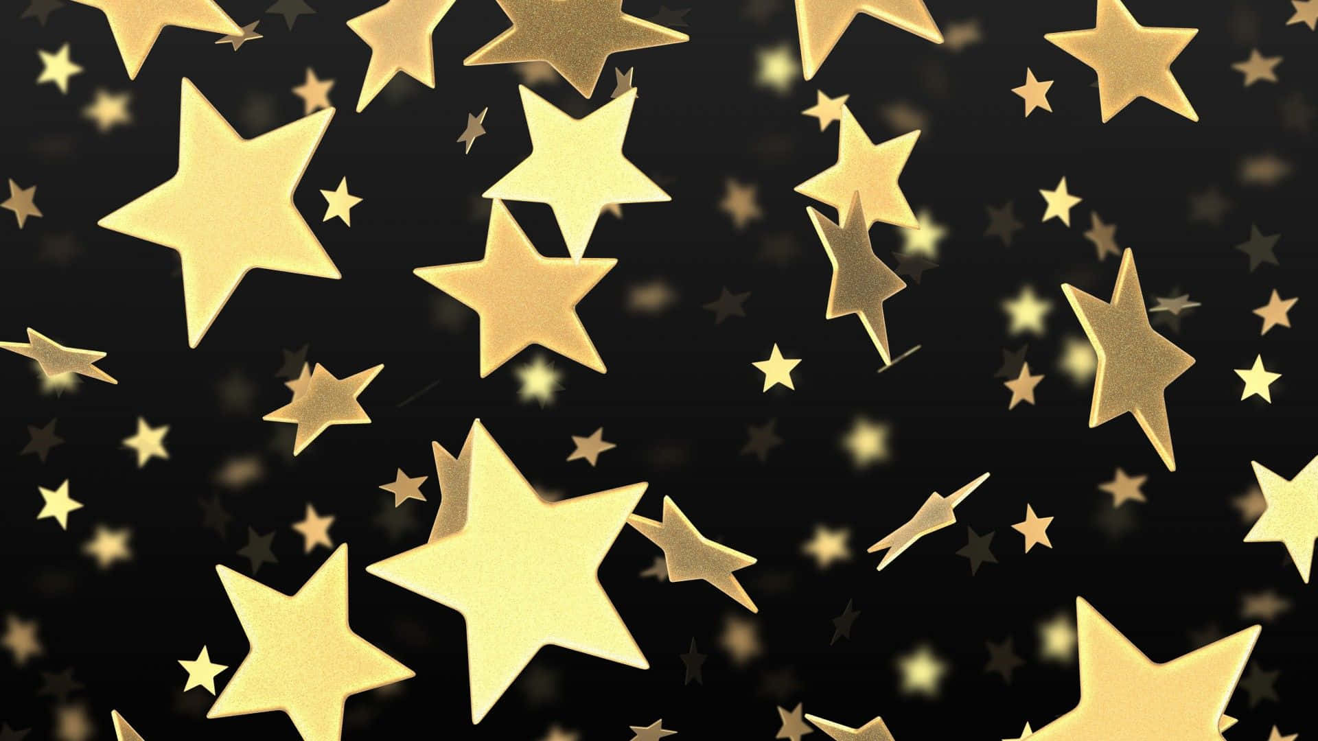 Nå efter stjernerne - En væg af skinnede guldstjerner. Wallpaper