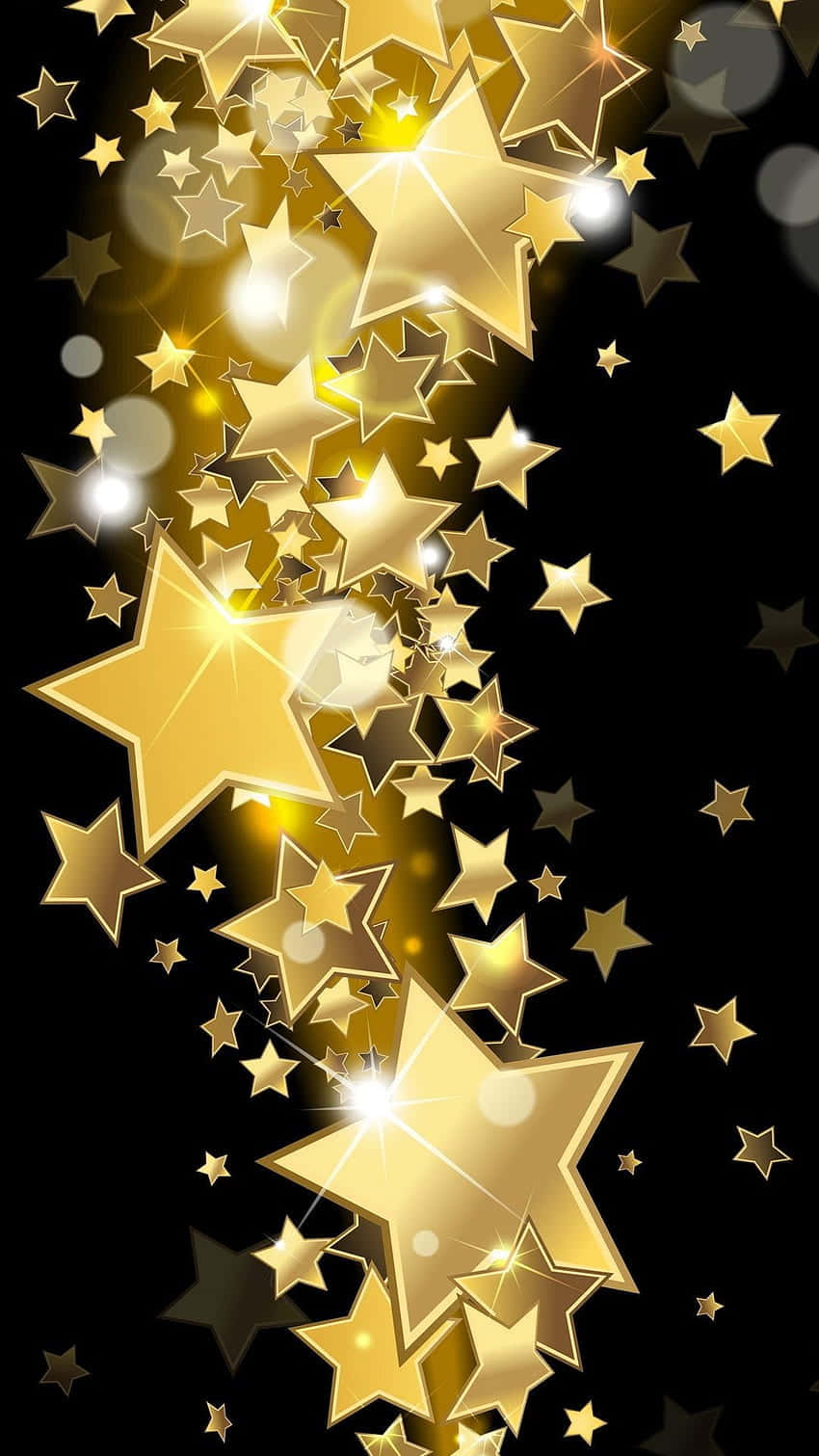 black and gold stars background