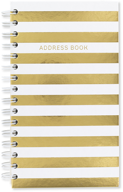 Gold Striped Address Book PNG