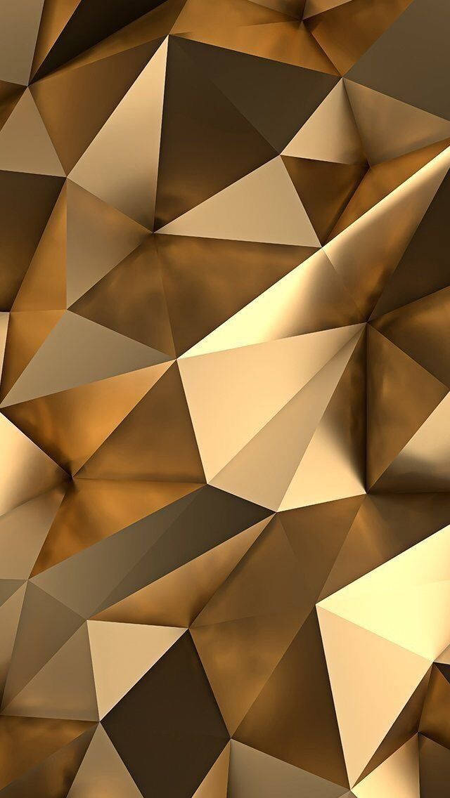 Gold Texture 3d Polygons Wallpaper