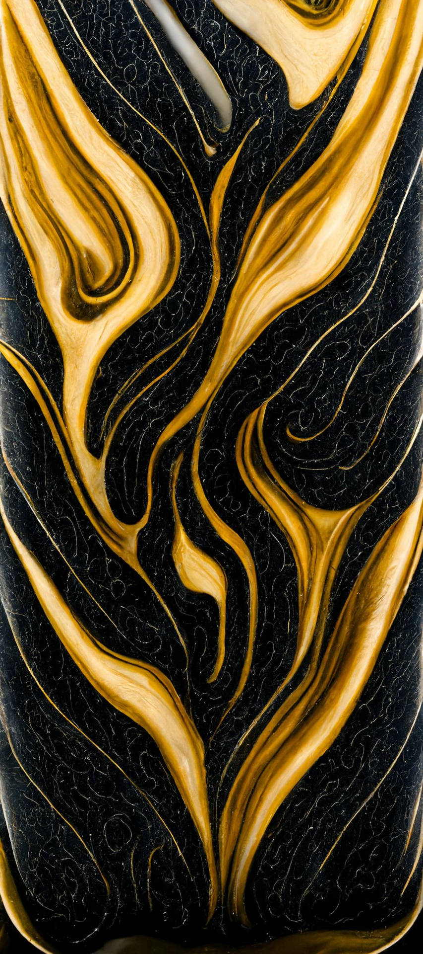 Gold Texture And Black Patterns Wallpaper
