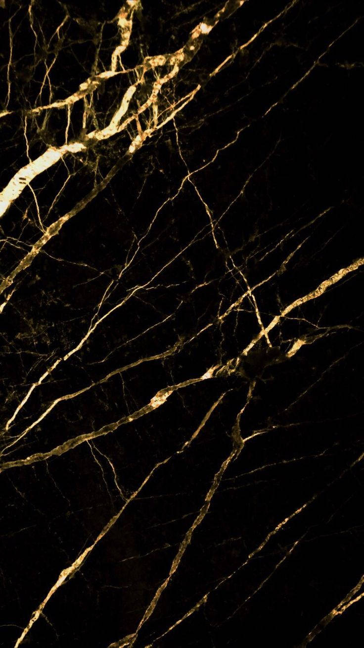Gold Texture In Black Marble Wallpaper