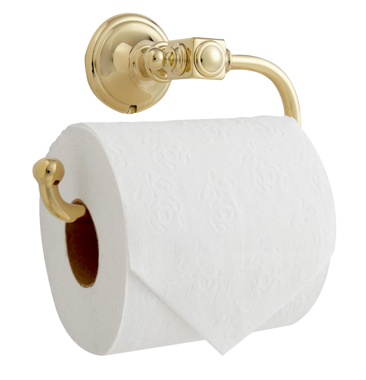 Gold Toilet Paper Holderwith Roll PNG