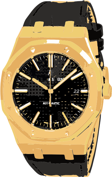 Gold Tone Automatic Wristwatch PNG