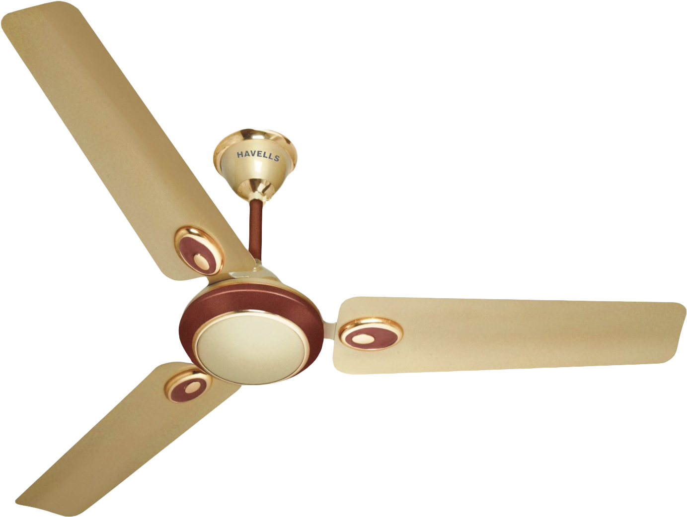 Gold Tone Ceiling Fan Havells Model PNG