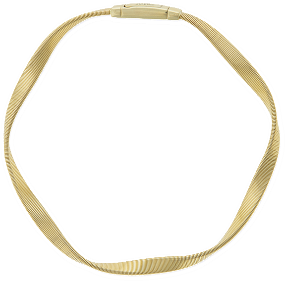 Gold Tone Snake Chain Necklace PNG