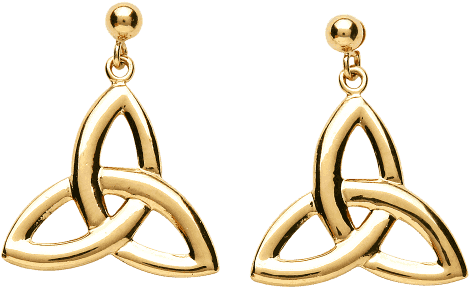 Gold Triquetra Earrings PNG