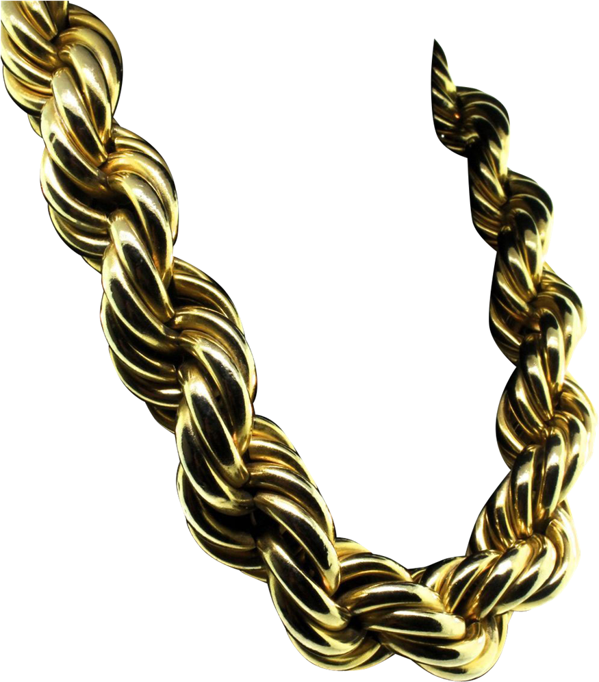 Gold Twist Chain Necklace PNG