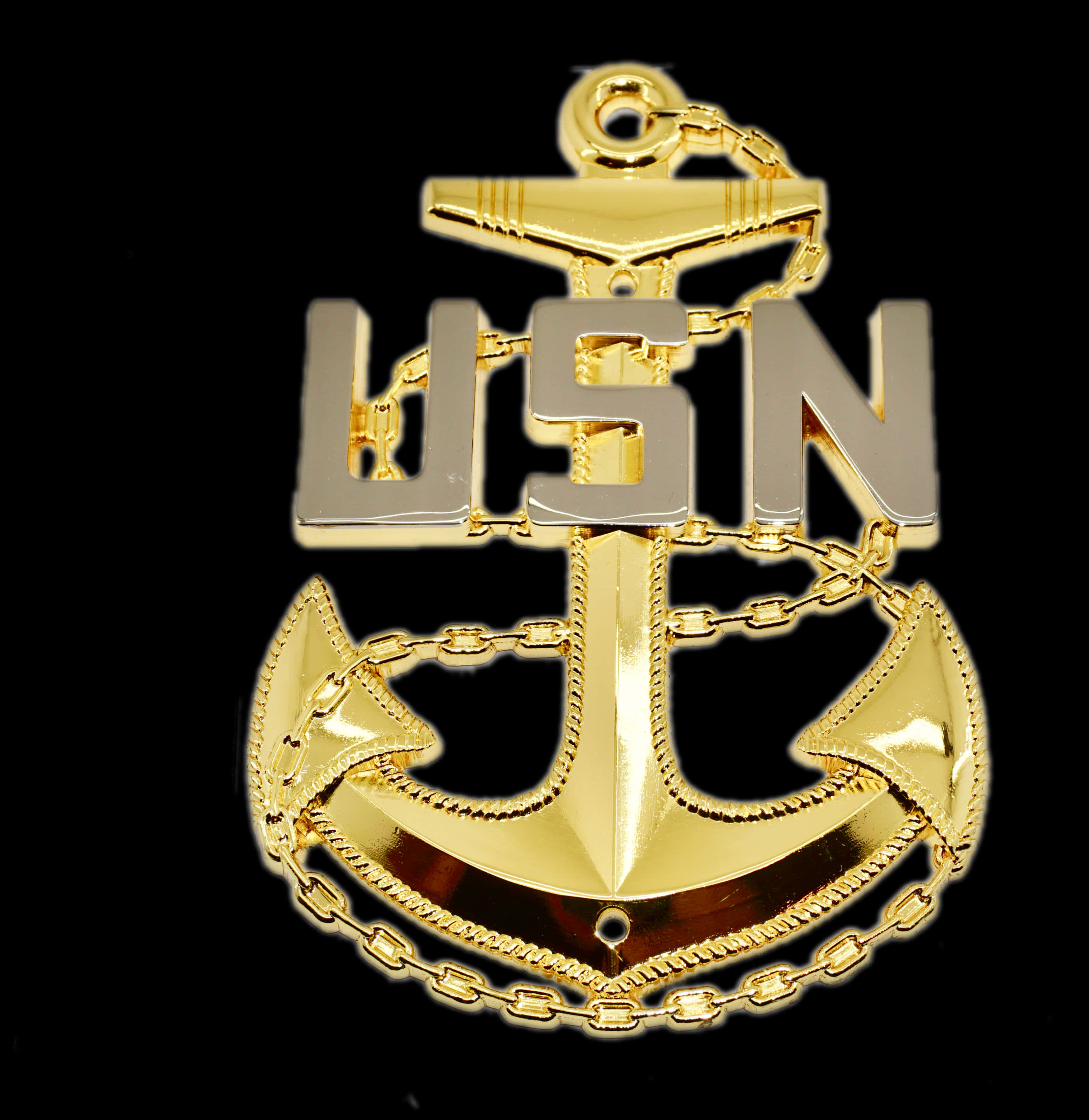 Gold U S N Anchor Badge PNG