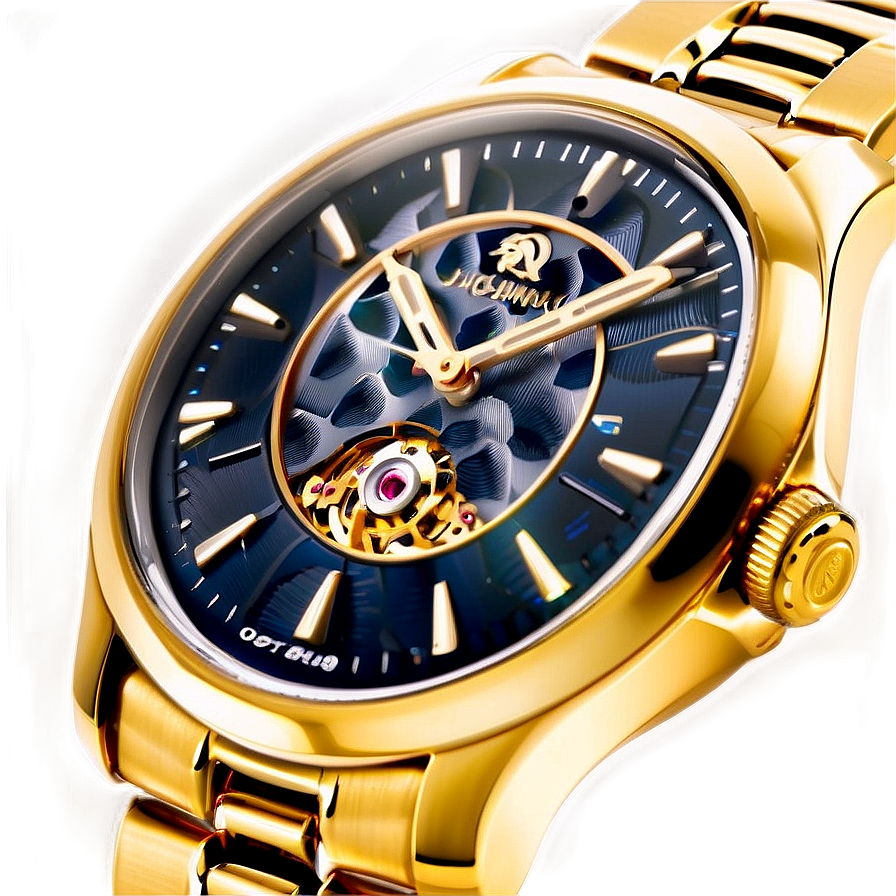 Gold Watch Luxury Png Drw PNG