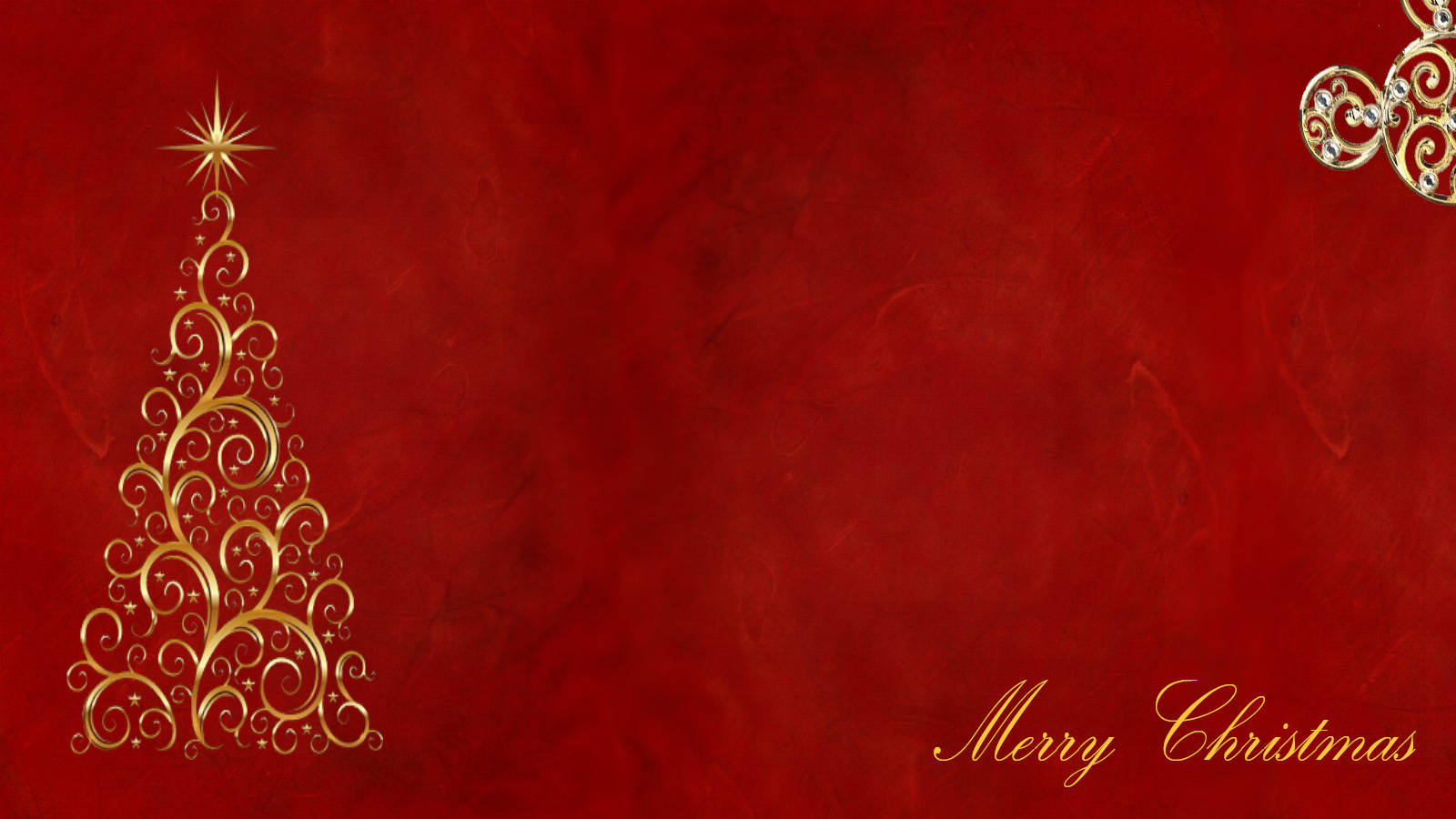 Gold With Red Christmas Background