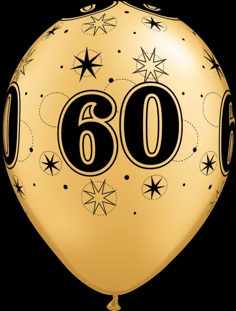Gold60th Celebration Balloon PNG