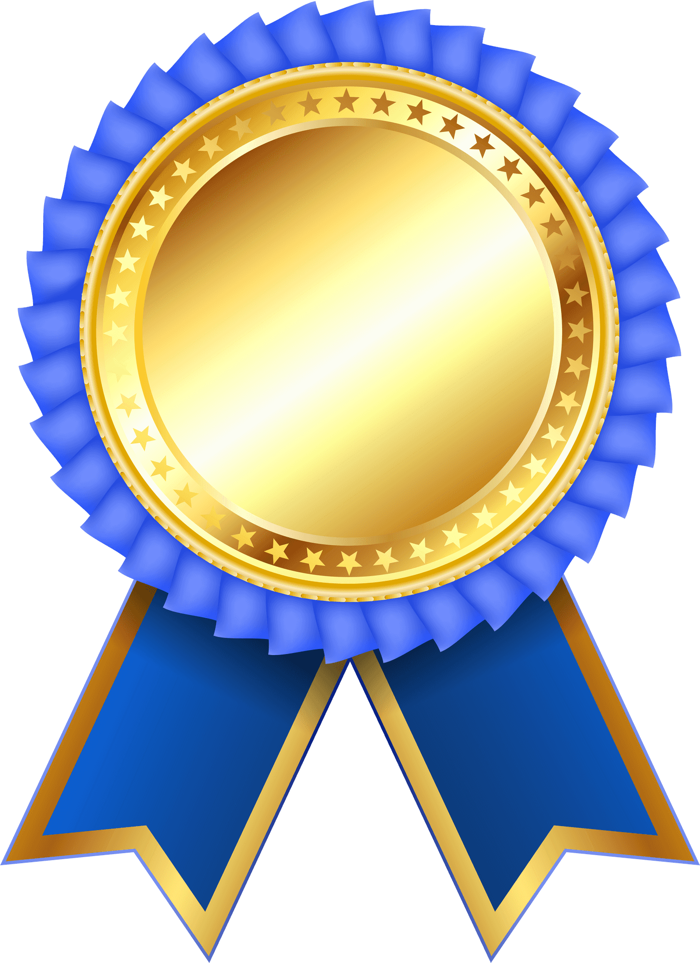 Goldand Blue Award Ribbon PNG