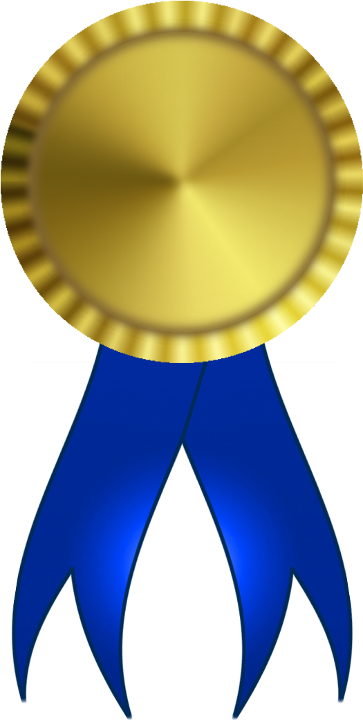 Goldand Blue Award Ribbon PNG