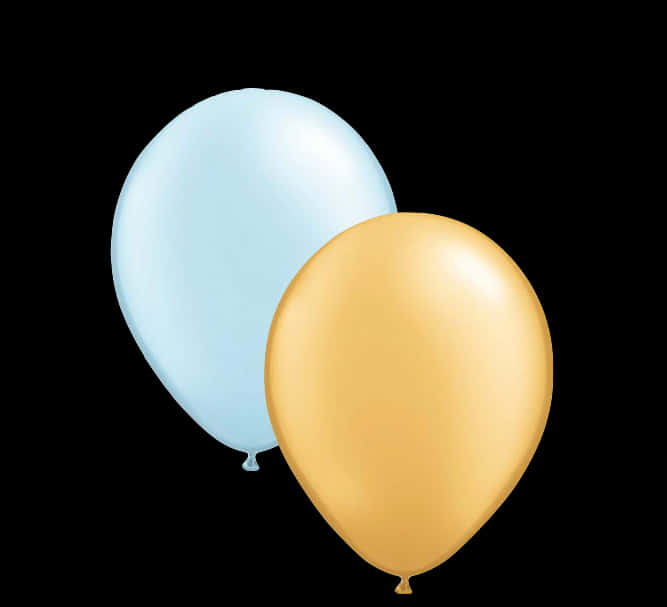 Goldand Blue Balloonson Black Background PNG