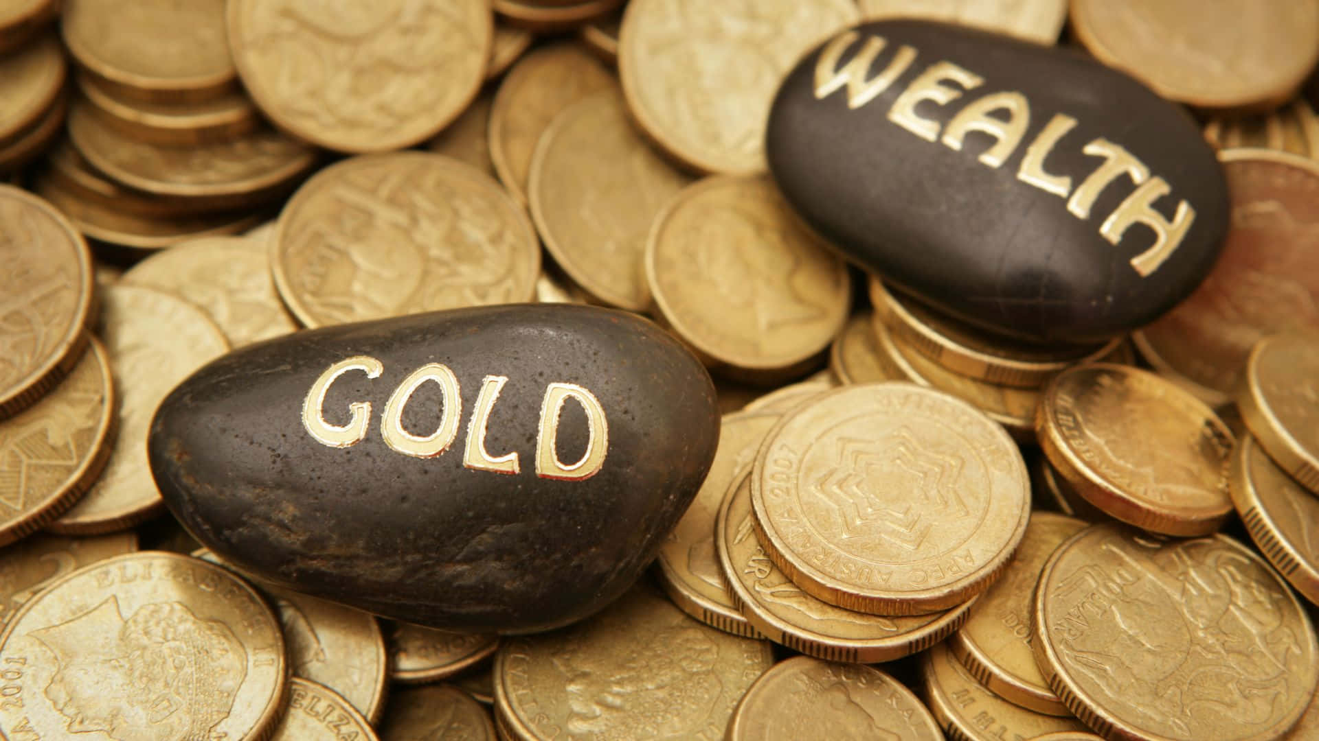 Goldand Wealth Concept Coins Wallpaper