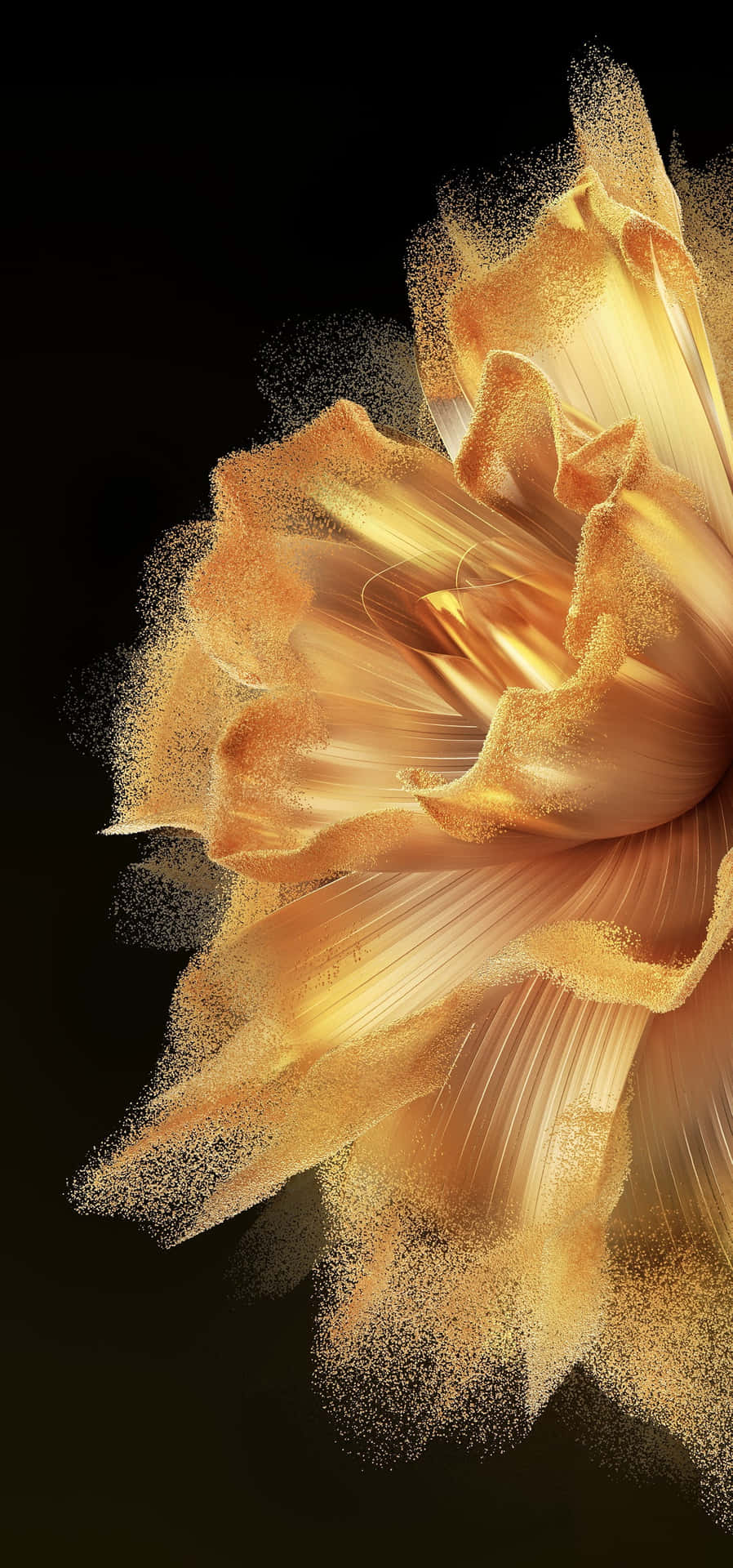Golden_ Abstract_ Flower_ Artwork Wallpaper