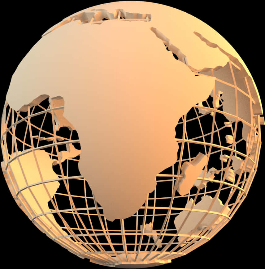 Golden Abstract Globe PNG