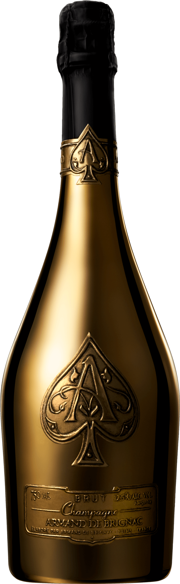 Golden Ace Spades Champagne Bottle PNG