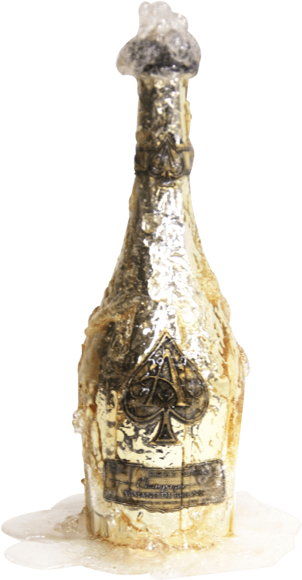 Golden Aceof Spades Champagne Bottle PNG