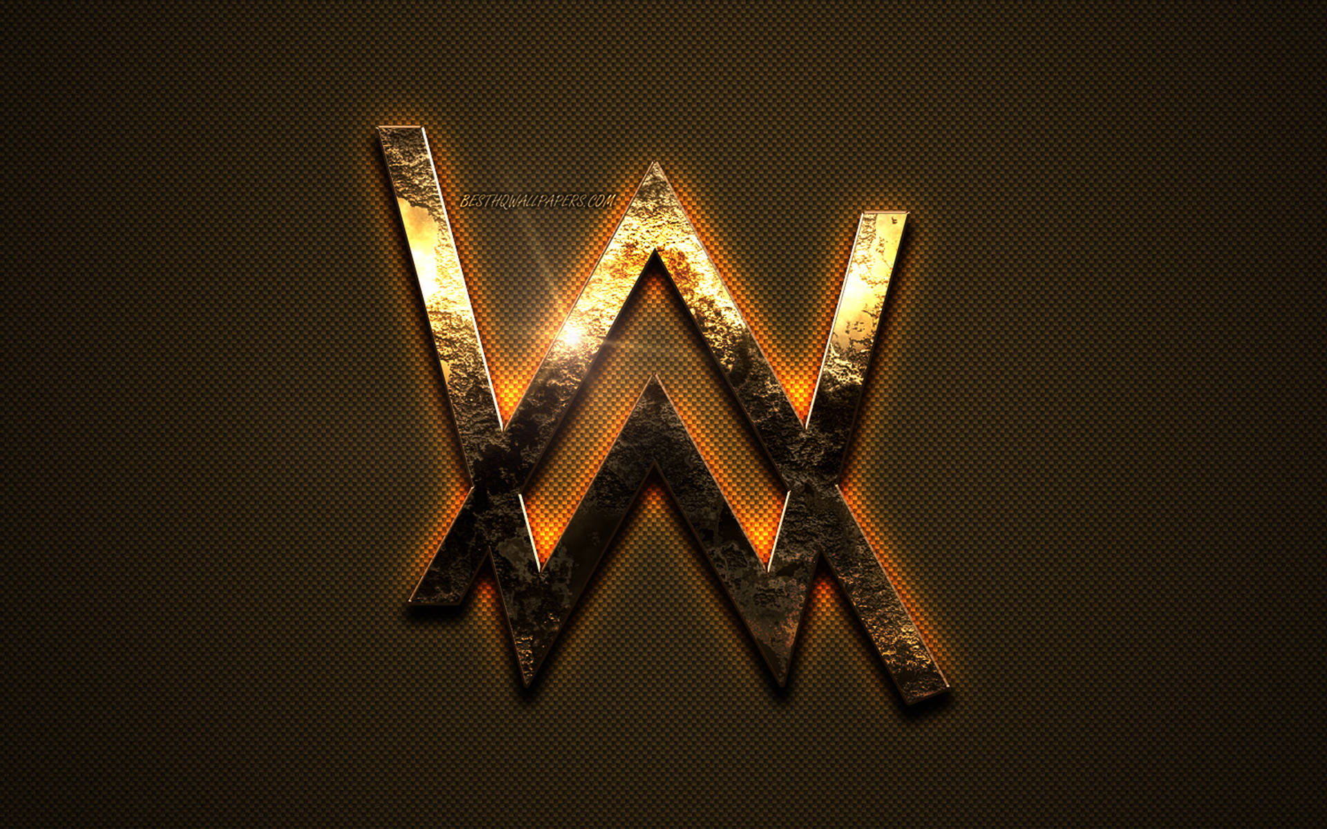 Golden Alan Walker Emblem Wallpaper