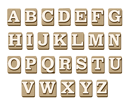 Golden Alphabet Blocks PNG
