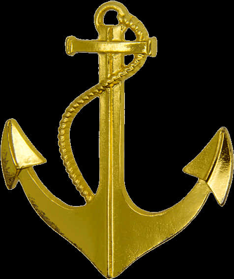 Golden Anchor Object PNG