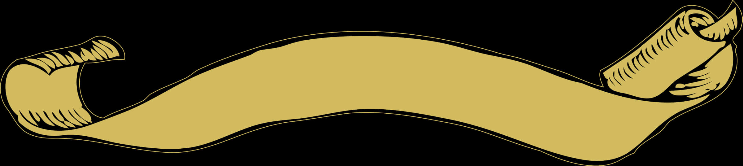 Golden Ancient Scroll Banner PNG