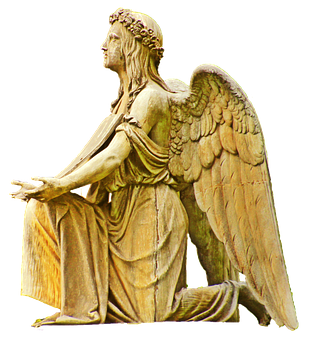 Golden Angel Statue Sculpture PNG