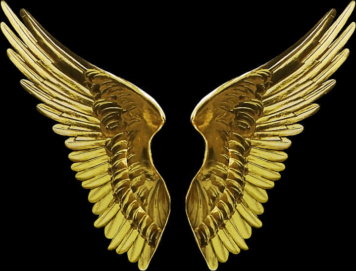 Golden Angel Wings PNG