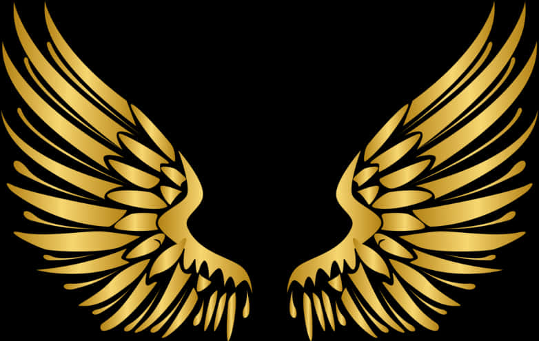 Golden Angel Wings Graphic PNG