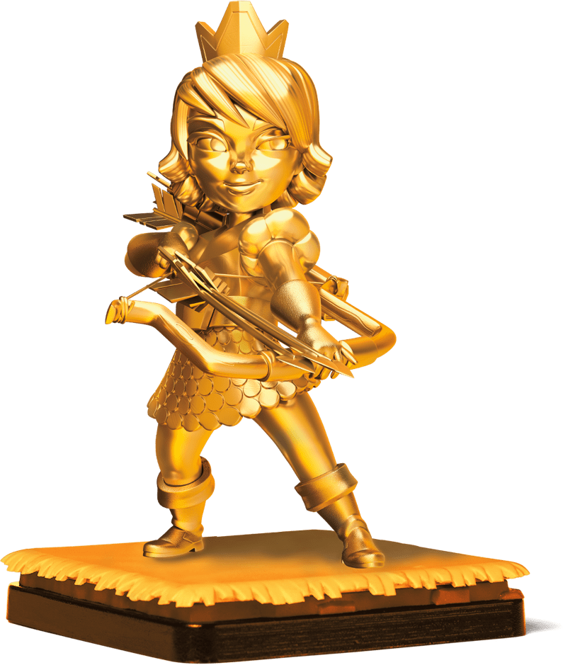 Golden Animated Archer Statue PNG
