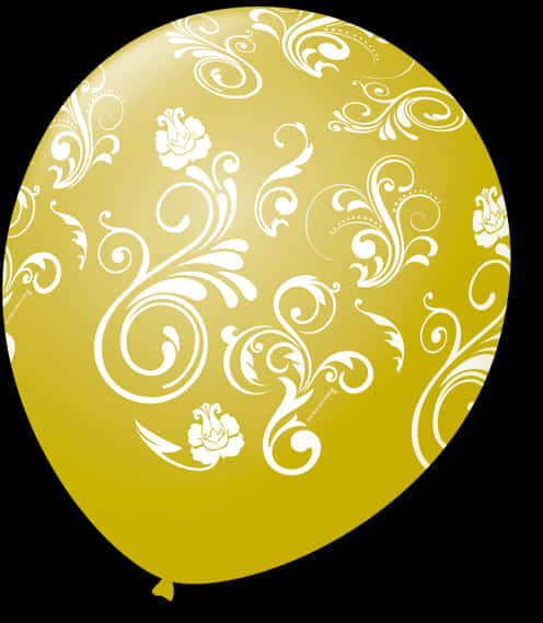 Golden Arabesque Balloon PNG