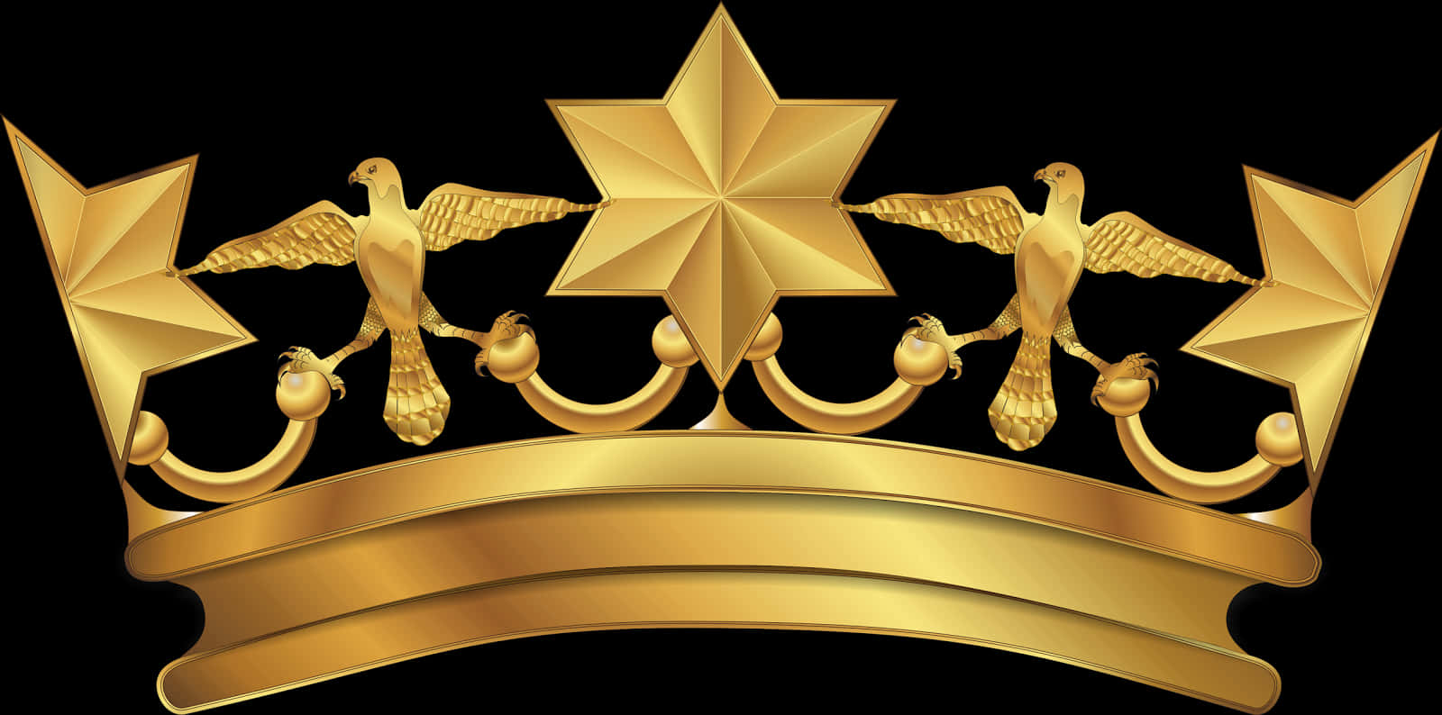 Golden Arabesque Crown Design PNG