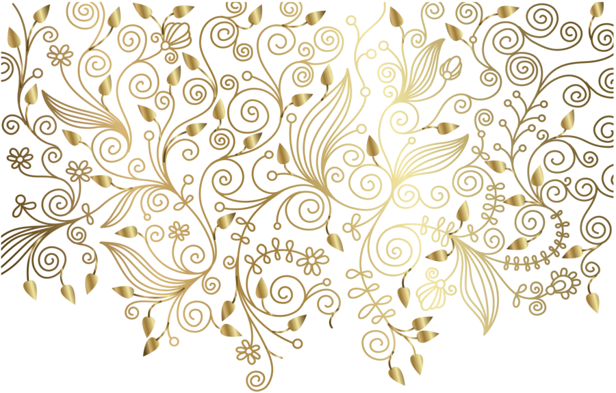 Golden Arabesque Pattern PNG