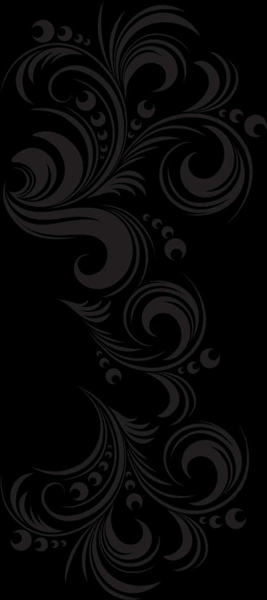 Golden Arabesque Patternon Black PNG