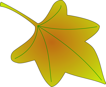 Golden Autumn Leaf Vector PNG